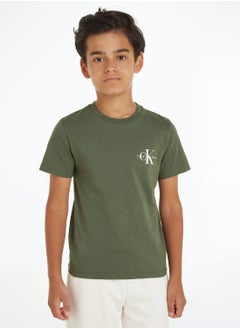 Calvin Klein Jeans Calvin Klein Jeans Kids, Boys' T-Shirt - Casual Tops - Cotton , Green  - Image 1