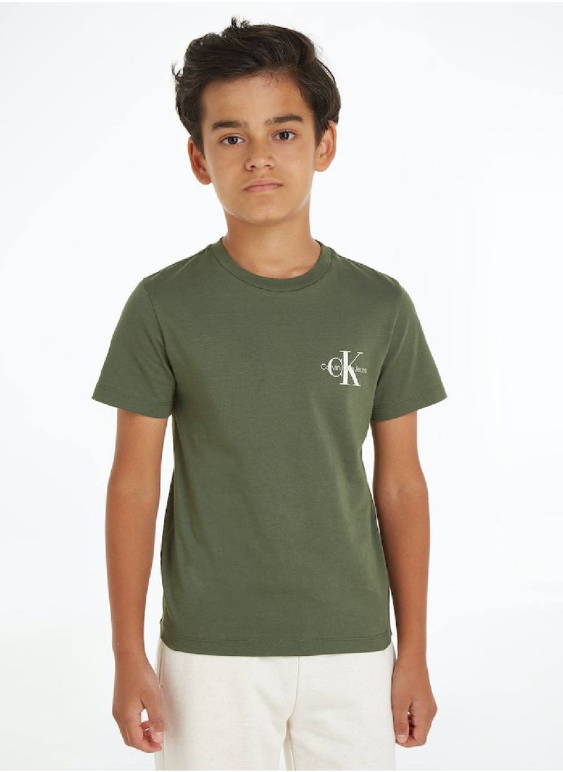 Calvin Klein Jeans Calvin Klein Jeans Kids, Boys' T-Shirt - Casual Tops - Cotton , Green  - Image 1