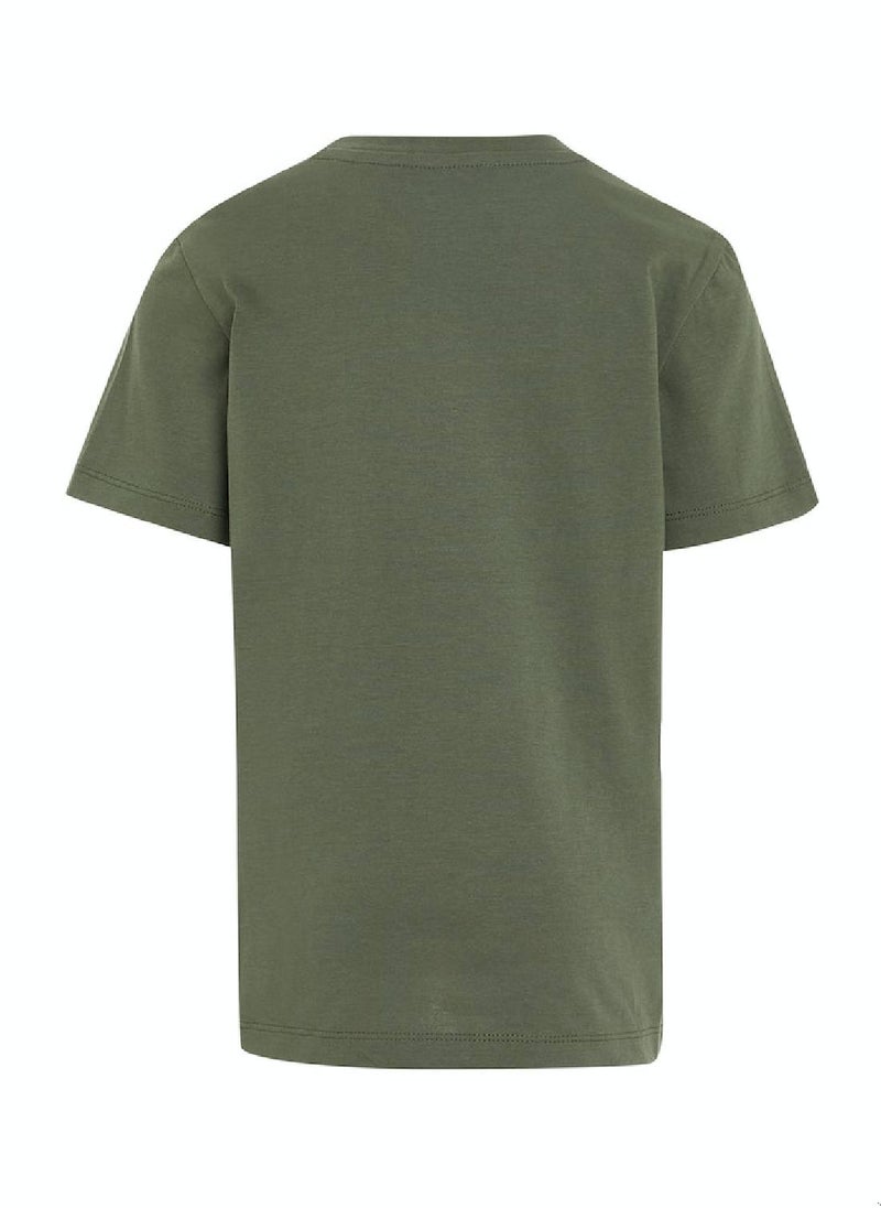 Calvin Klein Jeans Calvin Klein Jeans Kids, Boys' T-Shirt - Casual Tops - Cotton , Green  - Image 4