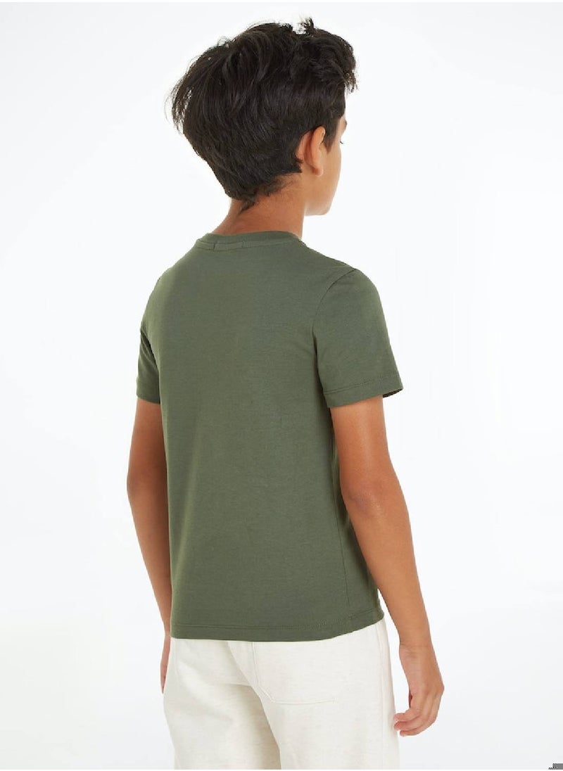 Calvin Klein Jeans Calvin Klein Jeans Kids, Boys' T-Shirt - Casual Tops - Cotton , Green  - Image 3