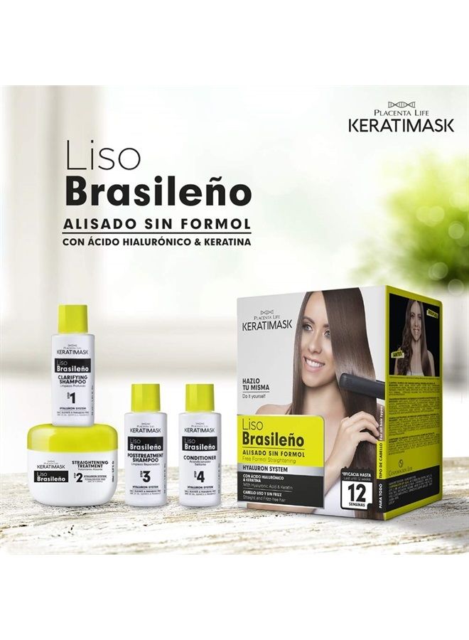 Be Natural Brazilian Straightening Kit with Keratin and Hyaluronic Acid, Free of Formol and Parabens, 12 Weeks of Professional Straightening - Image 2