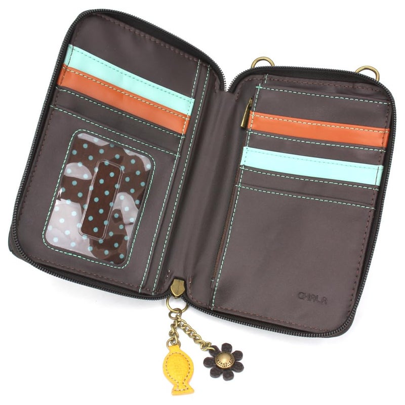 CHALA Wallet Crossbody Cell Phone Purse - Women Faux Leather Multicolor Handbag with Adjustable Strap - Gray Tabby Cat - black - Image 5