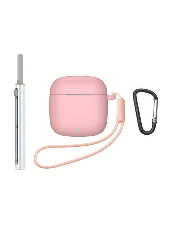 Pink Silicone Case Cover for Huawei Freebuds SE2 SE3 with Cleaning Pen Rope Hook - Image 1