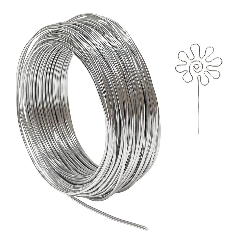 Tenn Well 12 Gauge Aluminum Wire, 100 Feet 2mm Bendable Metal Craft Wire for Sculpting, Armature, Jewelry Making, Floral Making, Doll Making, Modelling, Crafting, Bonsai Training - Image 1