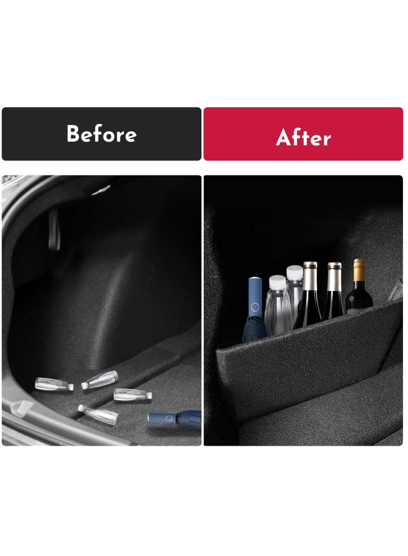 SOLARAE منظم صندوق السيارة الخلفي مع فاصل جانبي لملحقات تسلا موديل 3 2016-2022، حاوية تخزين مقسمة - Image 2