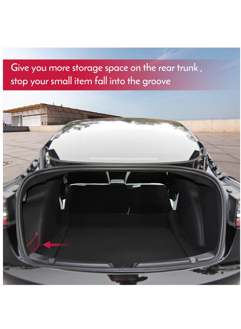 SOLARAE منظم صندوق السيارة الخلفي مع فاصل جانبي لملحقات تسلا موديل 3 2016-2022، حاوية تخزين مقسمة - Image 3