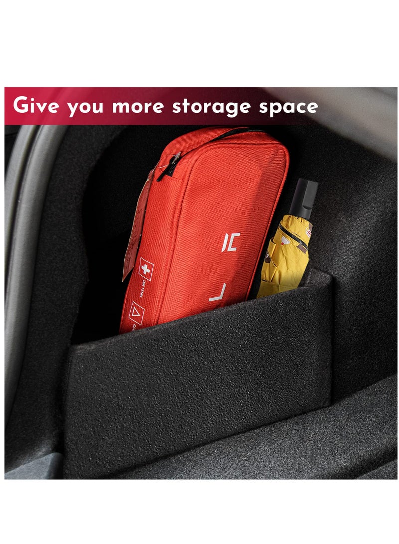 SOLARAE منظم صندوق السيارة الخلفي مع فاصل جانبي لملحقات تسلا موديل 3 2016-2022، حاوية تخزين مقسمة - Image 4