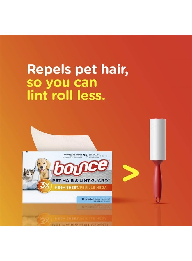 Bounce Bouce Bounce Pet Hair and Lint Guard Mega Dryer Sheets for Laundry, Fabric Softener with 3X Pet Hair Fighters, Unscented, Hypoallergenic, 120 Count - Image 3