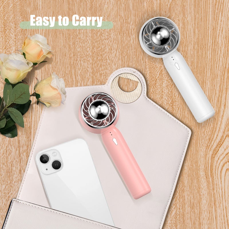 Handheld Fan with Base 2000mAh Battery Portable Mini Fan 3 Speed Low Noise Personal Desk Fan for Travel Camping Office Home USB Rechargeable Electric Fans - Image 3