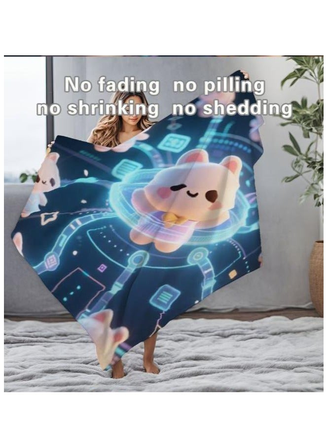 عام بطانية رقيقة من الفانيلا الكرتونية للأطفال أو الطلاب (دافئة ومريحة ومناسبة للنوم والألعاب) 100 سم * 150 سم - 1041 - Image 5