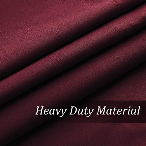Valea Home Blackout Valance Curtains Waterproof Soft Rod Pocket Valance for Kitchen and Bathroom Window Room Darkening Valances for Bedroom, 2 Panels, 52 inch x 18 inch, Burgundy Red - Image 5