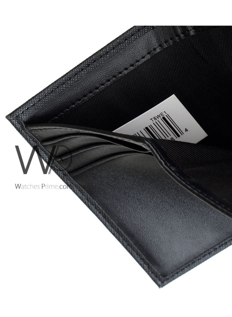 كالفن كلاين جينز جلد طبيعي للرجال محفظة ثلاثية الطي باللون الأسود - Image 4