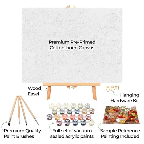 Ledgebay DIY Paint by Numbers Kit for Adults Framed Canvas Beginner to Advanced Paint by Numbers Kit Kits Include Acrylic Paint Set Brushes Tabletop Easel (Bamboo Tiger 16" x 20" Framed) - Image 2