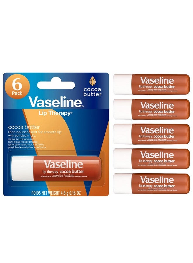 Vaseline Lip Therapy Cocoa Butter Lip Balm, 6 Pack - Image 1