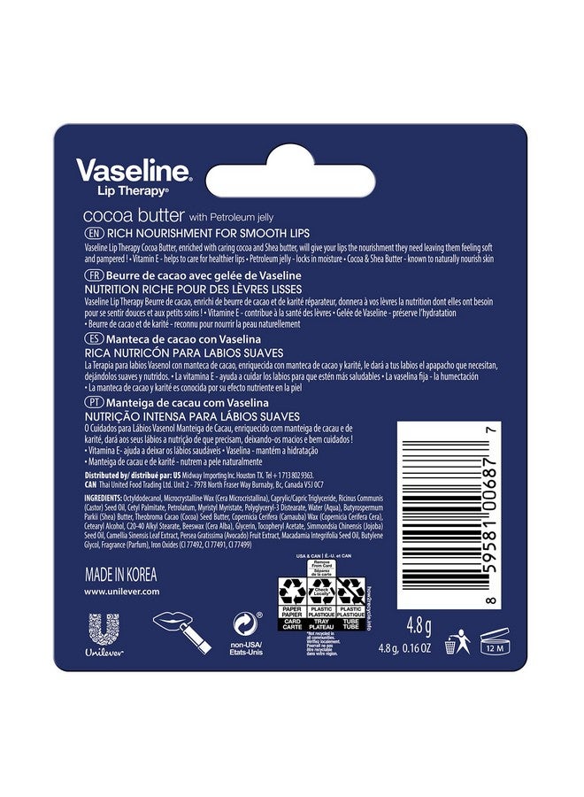 Vaseline Lip Therapy Cocoa Butter Lip Balm, 6 Pack - Image 2