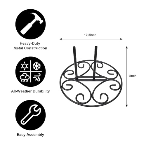 ESTTOP Garden Flag Stand Base, Free Standing Decorative Metal Scroll Flag Stand, 11 Inches Wide x 6 Inches High 1.4 lbs Solid Steel, Suit for Yard, Patio,Lawn, Deck, Sidewalk, Tailgate, Porch - Image 2