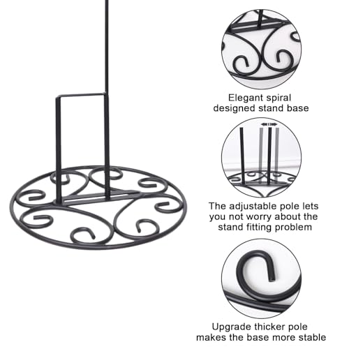 ESTTOP Garden Flag Stand Base, Free Standing Decorative Metal Scroll Flag Stand, 11 Inches Wide x 6 Inches High 1.4 lbs Solid Steel, Suit for Yard, Patio,Lawn, Deck, Sidewalk, Tailgate, Porch - Image 3