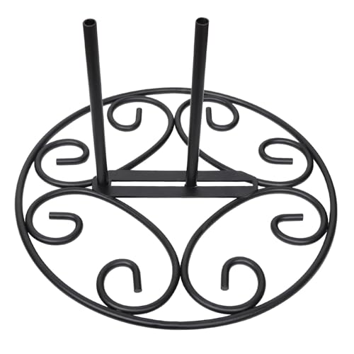 ESTTOP Garden Flag Stand Base, Free Standing Decorative Metal Scroll Flag Stand, 11 Inches Wide x 6 Inches High 1.4 lbs Solid Steel, Suit for Yard, Patio,Lawn, Deck, Sidewalk, Tailgate, Porch - Image 1