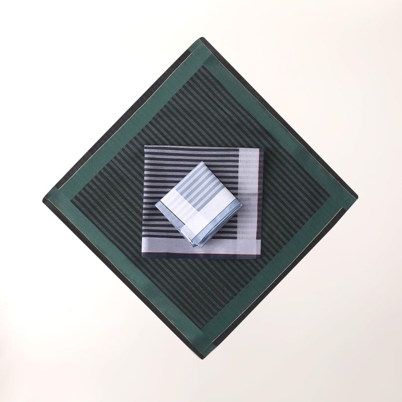 DoreenBeads Handkerchiefs for Men Soft Classic Checkered Striped Cotton Mens Hankies, Pack of 9, 17 x 17 Inches - Image 5