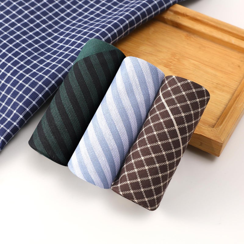DoreenBeads Handkerchiefs for Men Soft Classic Checkered Striped Cotton Mens Hankies, Pack of 9, 17 x 17 Inches - Image 4
