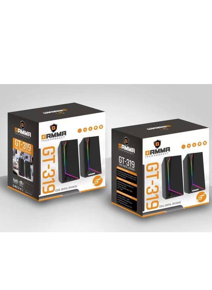 Gamma - GAMMA GT-319 Gaming RGB Usb pc speaker with lights - Image 1