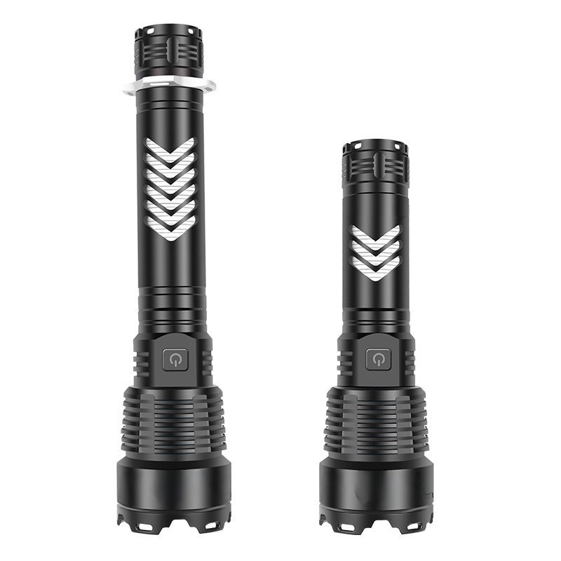 Cross-Border Xhp199 Strong Light Flashlight Xhp160 with Power Bank Typec Fast Charging Outdoor Strong Light Tactical Flashlight(Short P985 flashlight Type C line kraft paper box 1 26650 lithium battery) - Image 5