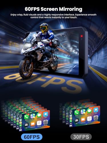 CHIGEE AIO-5 EVO Motorcycle Smart Riding System, Wireless CarPlay & Android Auto, Dual 1080P Front & Rear Dash Cam, Blind Spot Detection (BSD), 5" Waterproof Display, Parking Mode - Image 5