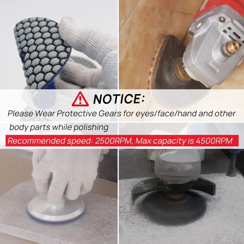 DTDIATOOL Dry Diamond Polishing Pads 4 Inch for Granite Marble Quartz Stone Countertop Tiles 8 Pieces Grits 800 - Image 4