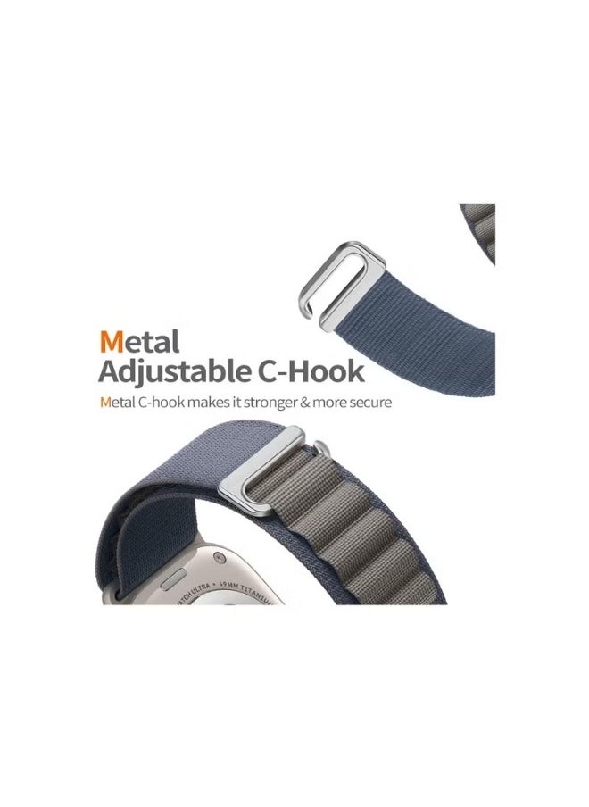 NIBEMINENT - 3 Pack Alpine Loop Compatible with Apple Watch Ultra Band 49mm 45mm 44mm 42mm Men Women, Adjustable Metal C-Hook Sport Nylon Strap for iWatch Series Ultra/SE/8/7/6/5/4/3/2/1 - Image 1