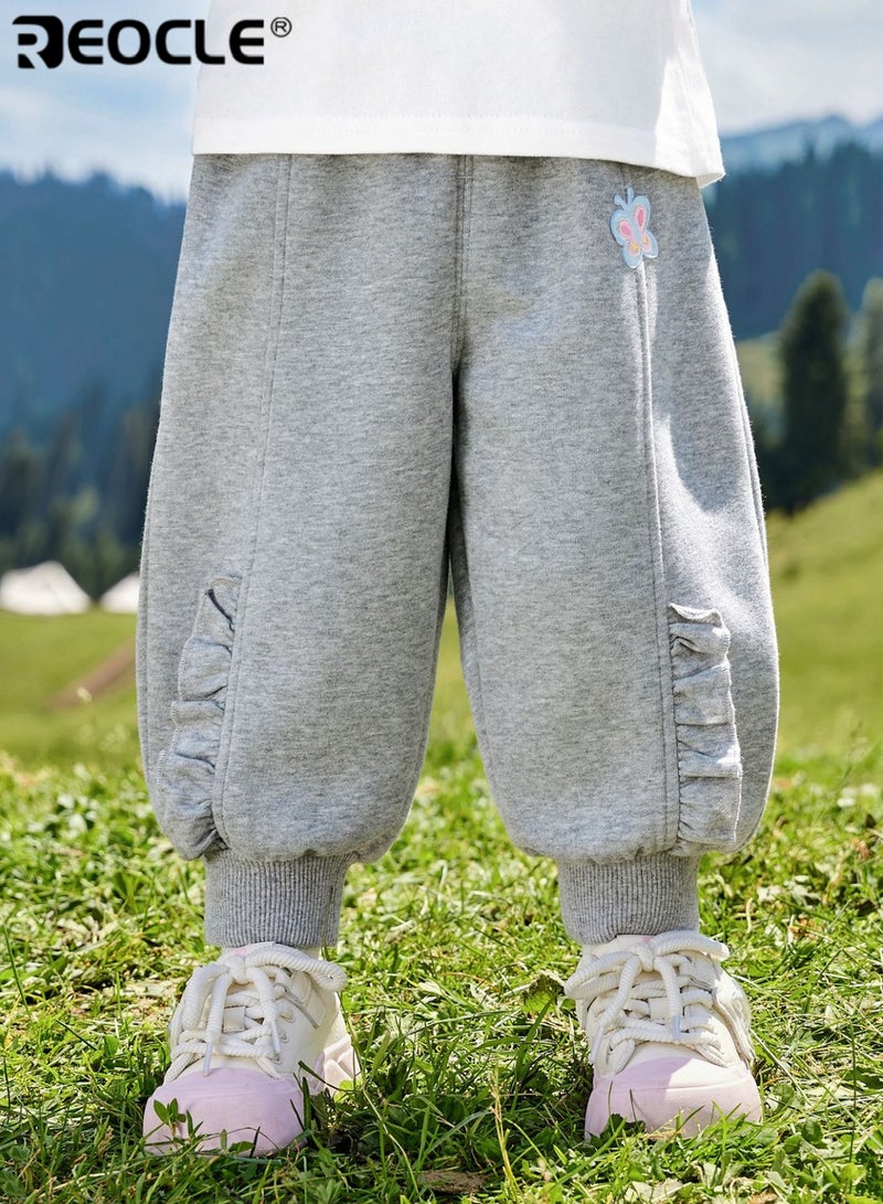 REOCLE Kid's Sport Pants with Elastic Waistband and Brushed Soft Fabric Playful Printed Trousers with Comfort Fit for Autumn Casual Playwear - Image 3