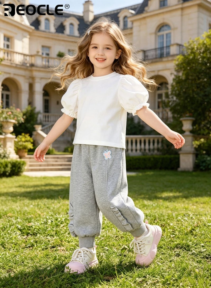 REOCLE Kid's Sport Pants with Elastic Waistband and Brushed Soft Fabric Playful Printed Trousers with Comfort Fit for Autumn Casual Playwear - Image 4