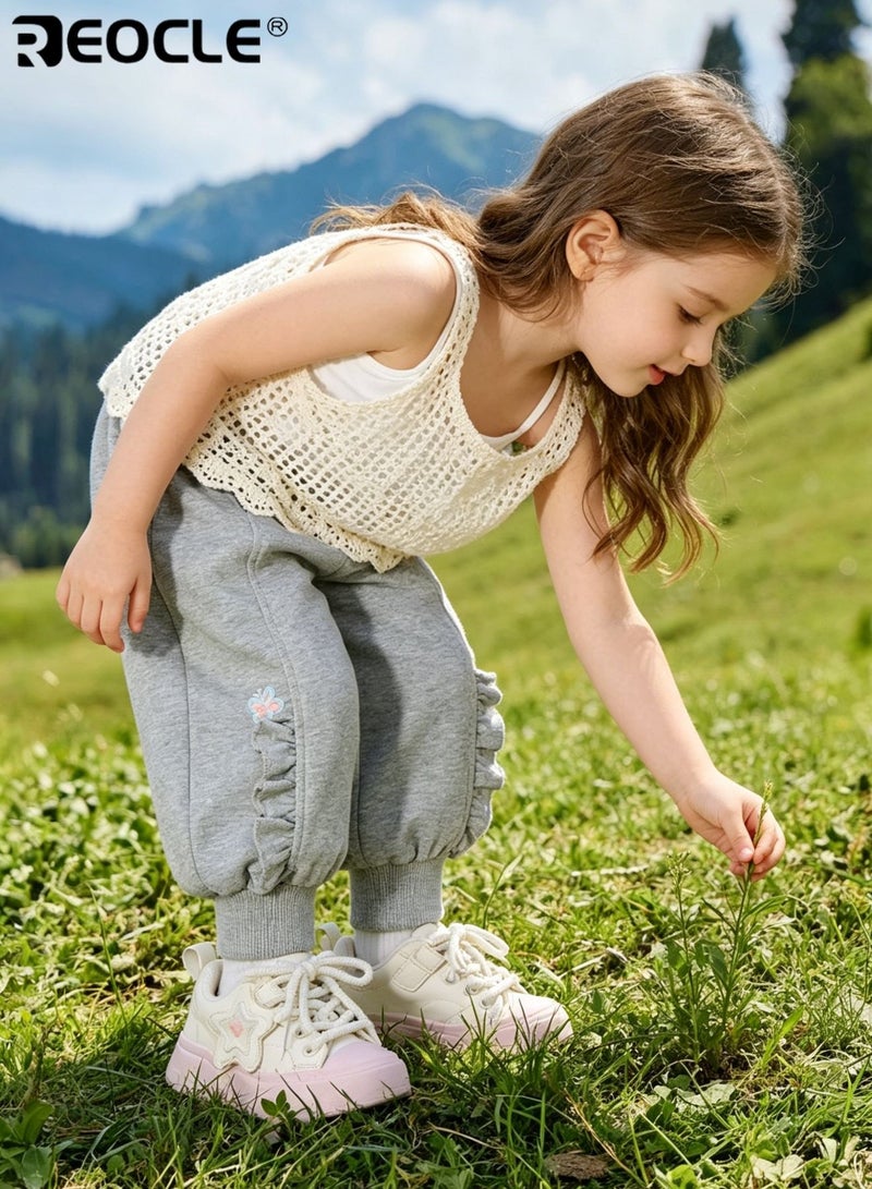 REOCLE Kid's Sport Pants with Elastic Waistband and Brushed Soft Fabric Playful Printed Trousers with Comfort Fit for Autumn Casual Playwear - Image 3