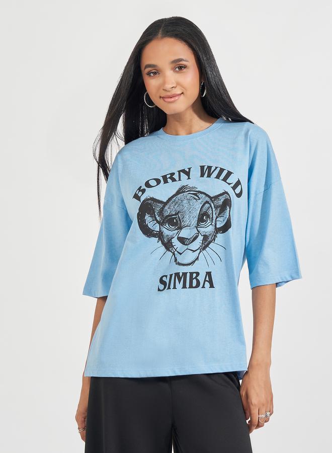 Styli Oversized Born Wild Simba Graphic T-Shirt - Image 1