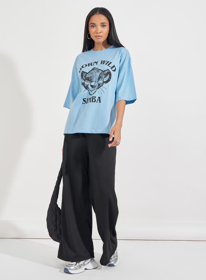 Styli Oversized Born Wild Simba Graphic T-Shirt - Image 2