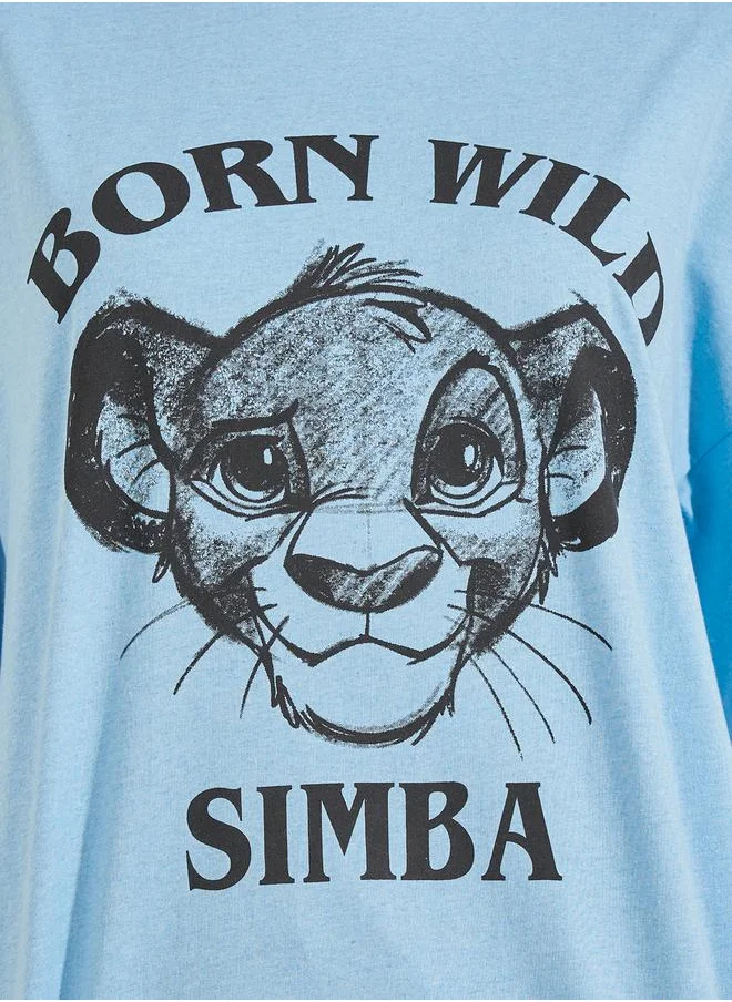 Styli Oversized Born Wild Simba Graphic T-Shirt