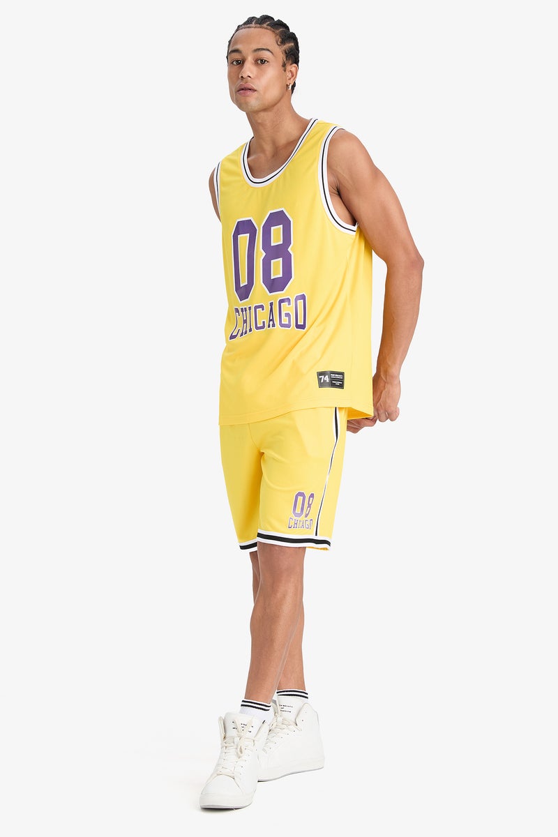 ديفاكتو قميص رجالي بدون أكمام بياقة دائرية ومقاس قياسي مطبوع - Image 4