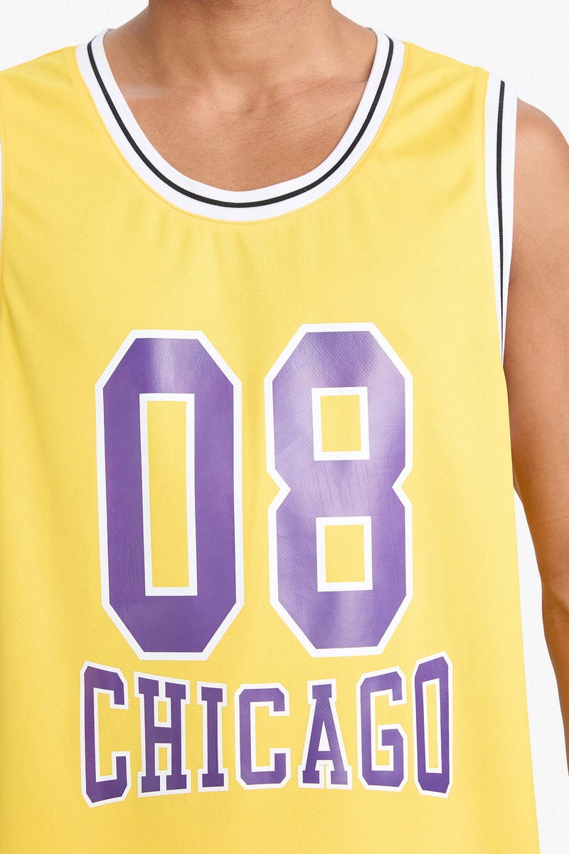 ديفاكتو قميص رجالي بدون أكمام بياقة دائرية ومقاس قياسي مطبوع - Image 5