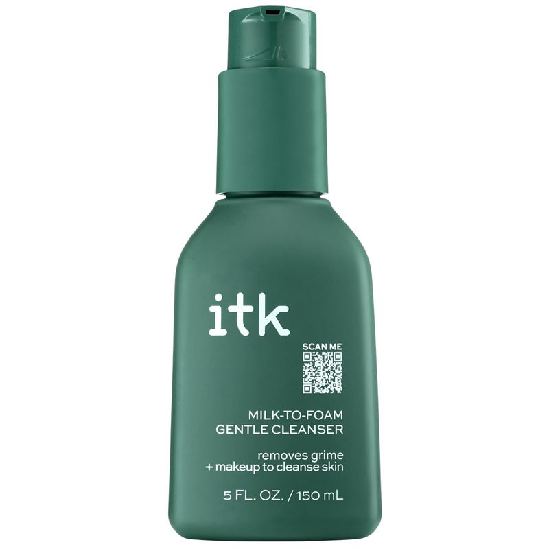 ITK Skincare 2in1 MilkToFoam Gentle Cleanser  Effective Face Wash  Makeup Remover with Vitamin B5 Pineapple  Coconut Enzymes for Radiant Skin  Cleanse Remove Excess Makeup  Moisturize Skin