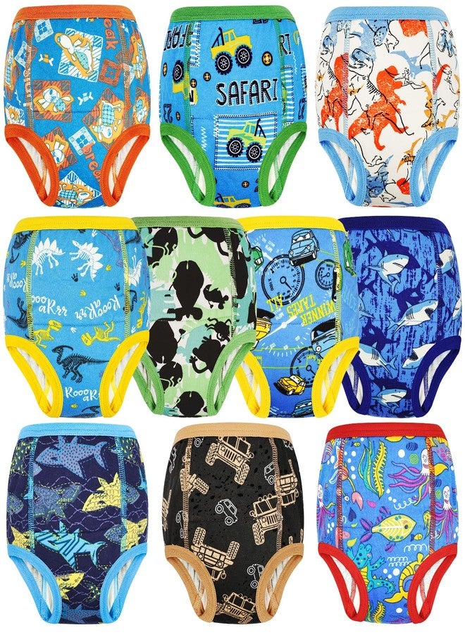MooMoo Baby Training Underwear 10 Packs Absorbent Potty Training Pants for Boys and Girls Cotton Pee Pants 4T - Image 1