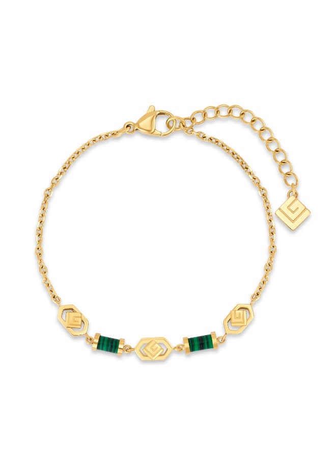 غاي لاروش سوار جين بتصميم ذهبي مرصع بالملكيت والكريستال - Image 3