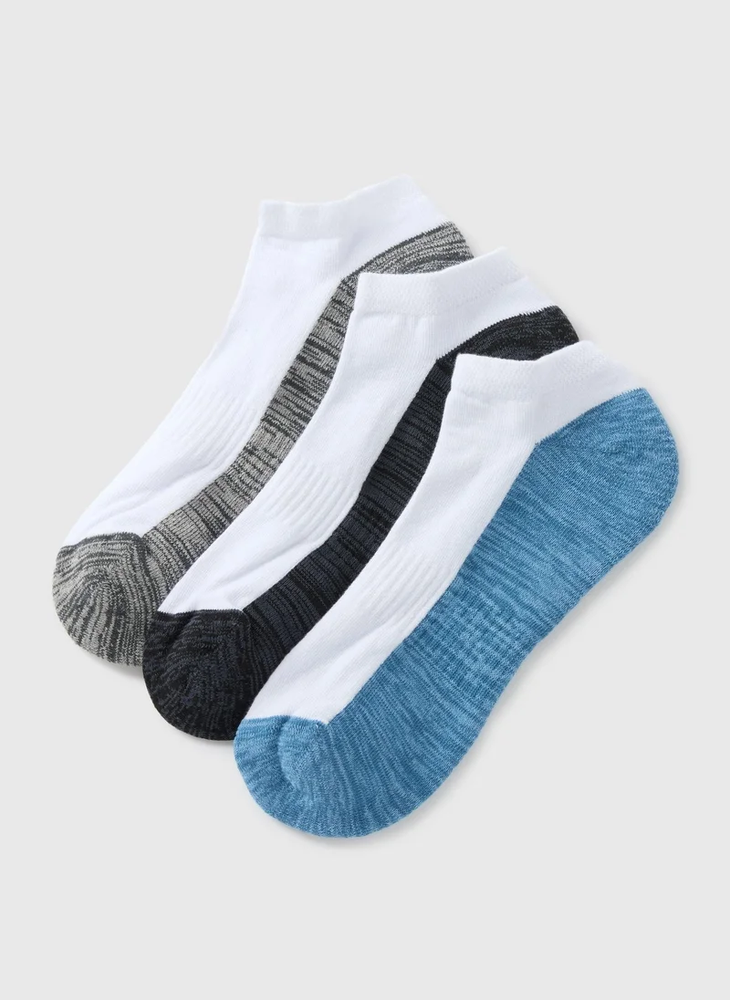 Matalan 3 Pack White Cushioned Trainer Socks