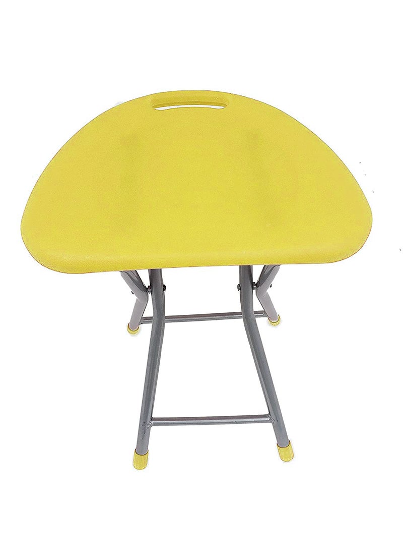 Mishrit Mishrit Folding Stool with Metal Leg Heavy Strong Folding Stool Made in India Multicolor  - Image 1