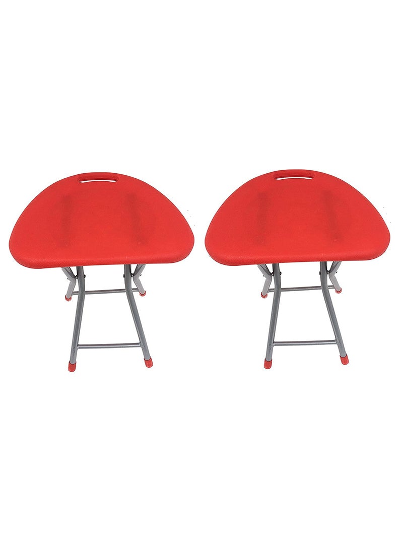 Mishrit Mishrit Folding Stool with Metal Leg Heavy Strong Folding Stool Made in India Multicolor  - Image 4