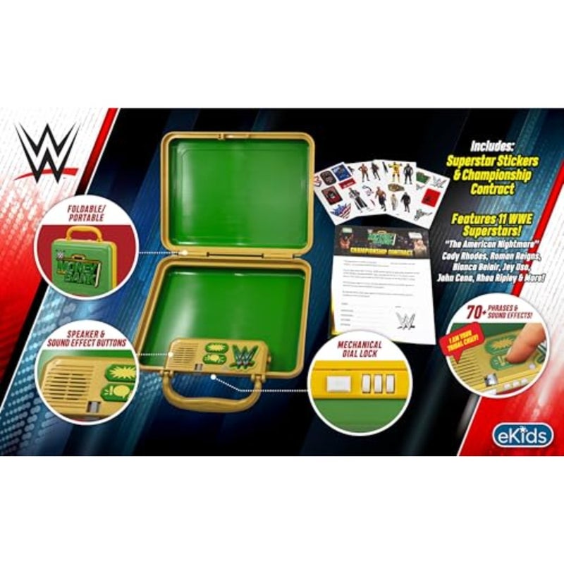 WWE Money in The Bank Electronic Case for,Money Box Includes Mechanical Lock and Sound Effects Featuring 11 WWE Superstars - Image 2