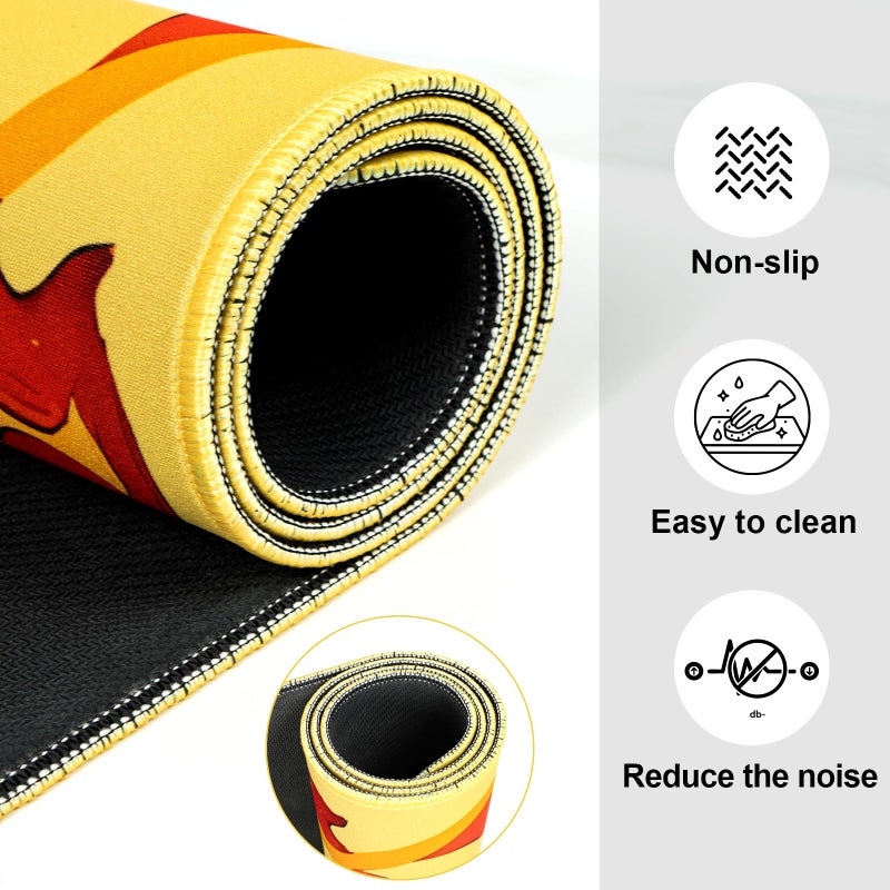 EVERSHOW Neoprene Mahjong Mat with Rules, 33x33 Inch Mahjong Mat for Table, Non-Slip Noise Reduction Mah Jongg Mat with Carrying Bag and 3 Dice for Poker, Card, Board, Tile Games, Dominoes (Yellow) - Image 3