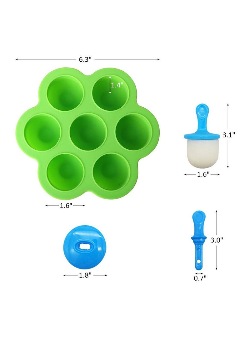 Generic - 7-Cavity Mini Silicone Popsicle Mold with Colorful Sticks, Versatile Ice Pop Maker for Egg Bites, Lollipops, Ice Cream & Baby Food Storage, Non-Stick Ice Cube Tray - Image 1