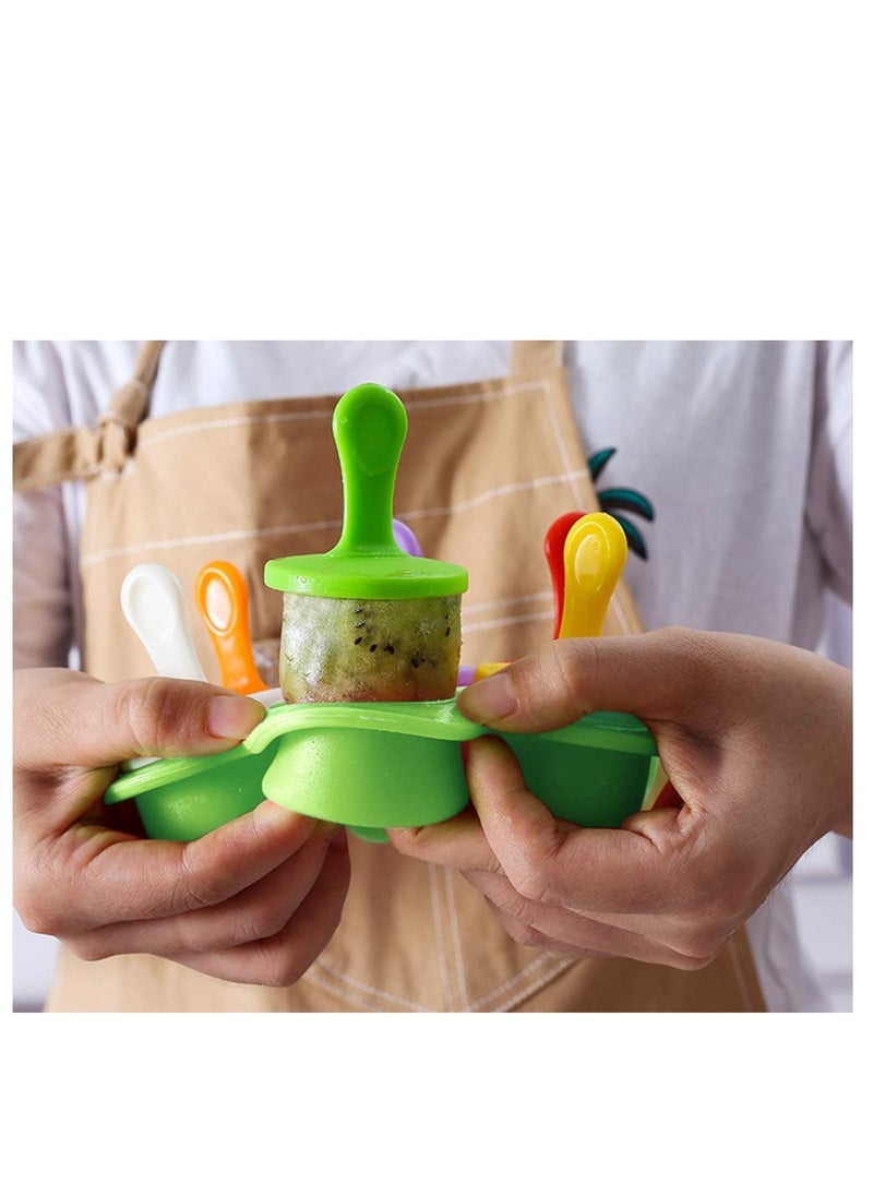 Generic - 7-Cavity Mini Silicone Popsicle Mold with Colorful Sticks, Versatile Ice Pop Maker for Egg Bites, Lollipops, Ice Cream & Baby Food Storage, Non-Stick Ice Cube Tray - Image 1