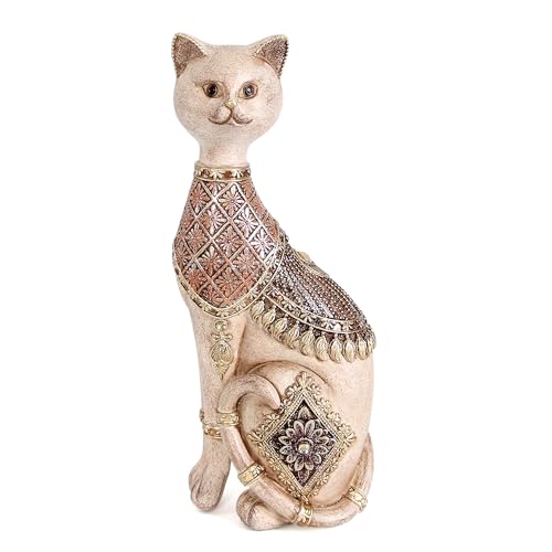 Leekung Cat Statue for Home Decor,Cat Figurine and Sculptures for Shelf Table Desk Bathroom Living Room Bedroom Decor,Vintage Home Décor Accents,Cats Art Themed Decorations,Cats Lover Gifts for Women - Image 1