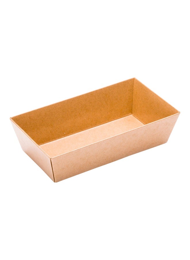 Restaurantware Matsuri Vision 4.7 x 2.5 x 1.4 Inch Sushi Trays, 100 Greaseproof Sushi Packaging Boxes - Lids Sold Separately, Disposable, Kraft Paper Sushi Containers, For Appetizers Or Desserts - Image 1