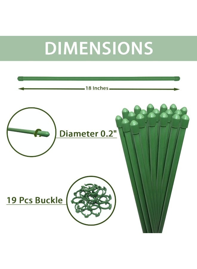 kunshao Plant Stakes,Green Plant Sticks Support, Fiberglass Garden Plant Support Stakes for Potted Plants and Indoor Plants - 20Pcs 18 Inches - Image 2